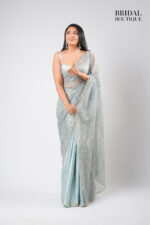 Metallic Silk With Crystal Net