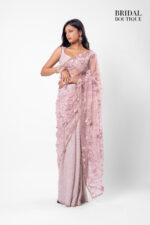 Pink Shimmer With 3D Floral Net