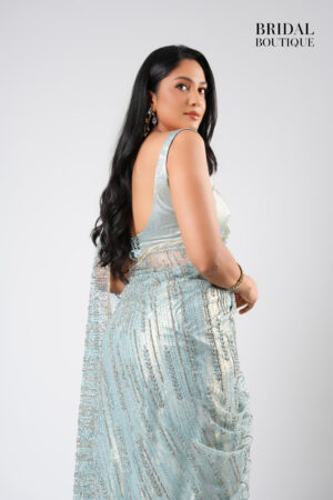 Metallic Silk With Crystal Net