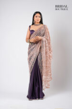 Dark Purple Silk With Crystal Net