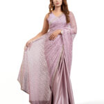 Purple Silk With Crystal Net