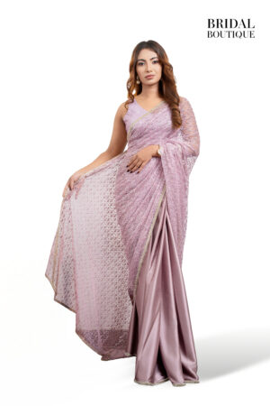 0051 Purple Silk With Crystal Net