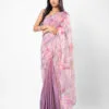 Lilac Floral With Two Toned Mauve Silk