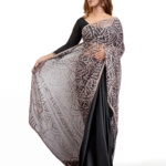 Black Silk With Aztec Pearl Net