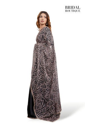 0075 Black Silk With Aztec Pearl Net