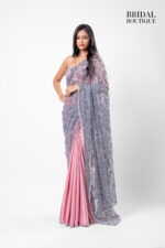 Pink Silk With Crystal Net