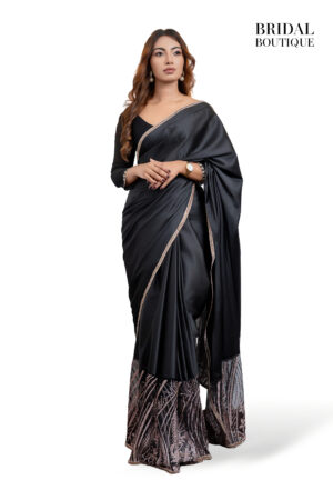 Black Silk With Crystal Net