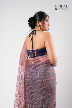 0103 Midnight Blue Silk With Crystal Net