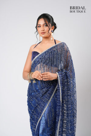 Metallic Silk With Crystal Net