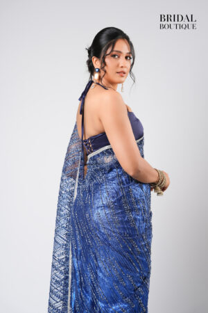 Metallic Silk With Crystal Net