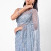 0117 Pink/Blue Two Toned Silk With Crystal Net