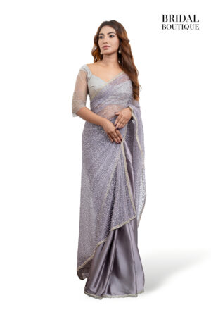 Purple Silk With Crystal Net