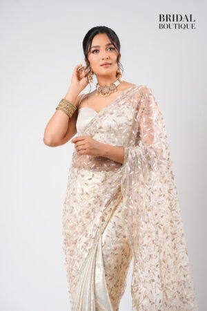 Metallic Silk With Crystal Net