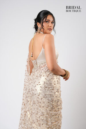 Metallic Silk With Crystal Net