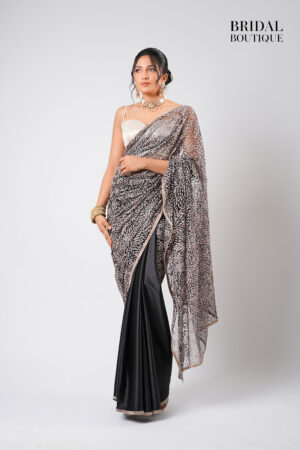 Black Silk With Crystal Net