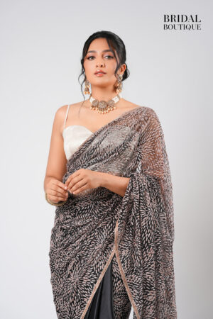 Black Silk With Crystal Net