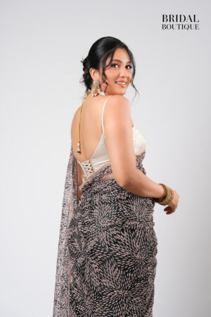 Black Silk With Crystal Net