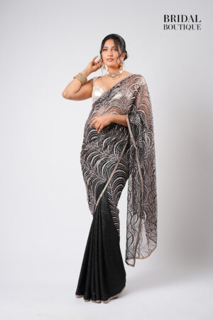 Black Shimmer With Crystal Net