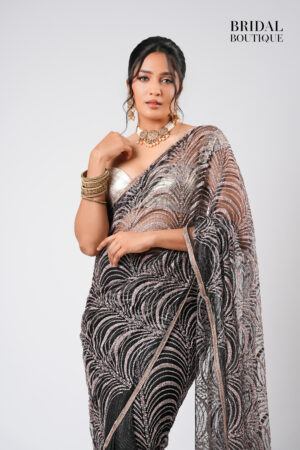 Black Shimmer With Crystal Net