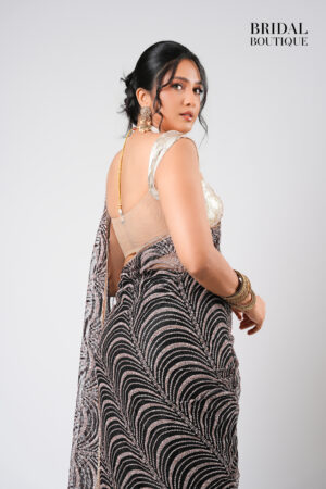 Black Shimmer With Crystal Net