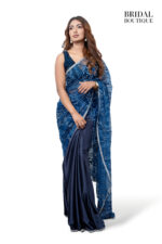 Midnight Blue Silk With Crystal Net