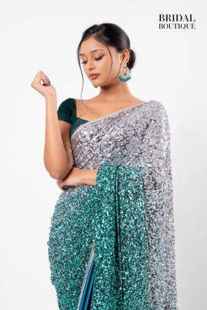 Green And Silver Shaded Sequins