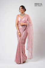 Metallic Silk With Crystal Net