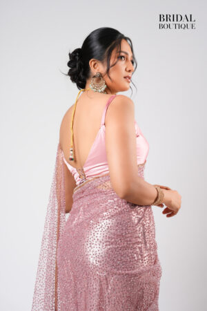 Metallic Silk With Crystal Net