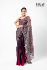 Black/Red Two Toned Silk With Crystal Net