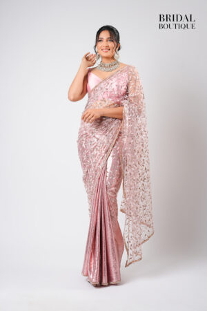 Metallic Silk With Crystal Net