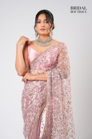 Metallic Silk With Crystal Net