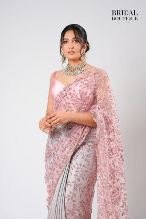 Pink Two Toned Shimmer With Crystal Net