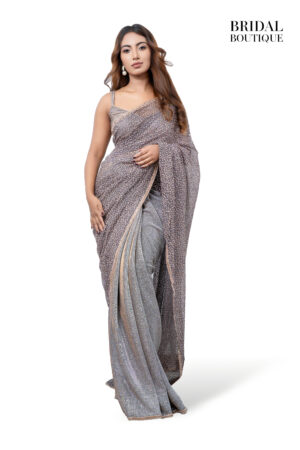 0259 Dark Grey Shimmer With Crystal Net