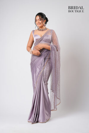 Purple Silk With Crystal Net