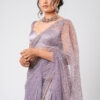 Purple Silk With Crystal Net