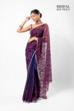 Blue/Purple Two Toned Silk With Crystal Net