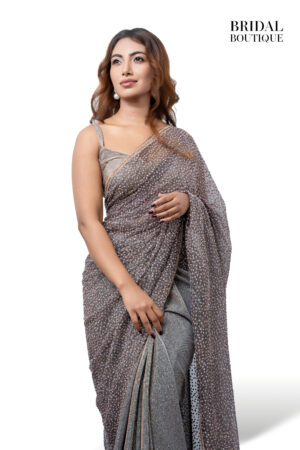 0280 Dark Grey Shimmer With Crystal Net