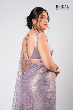 Metallic Silk With Crystal Net