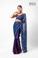 Blue/Purple Two Toned Silk With Crystal Net