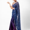 0301 Blue/Purple Two Toned Silk With Crystal Net