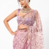0332 Mauve Two Toned Silk With Crystal Net