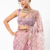 0332 Mauve Two Toned Silk With Crystal Net