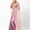 0339 Mauve Two Toned Silk With Crystal Net
