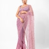 Mauve/Pink Two Toned Silk With Crystal Net