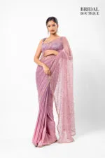 0344 Mauve/Pink Two Toned Silk With Crystal Net