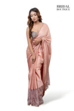 Peach Silk With Crystal Net