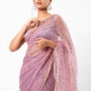 Mauve/Pink Two Toned Silk With Crystal Net