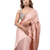 Peach Silk With Crystal Net
