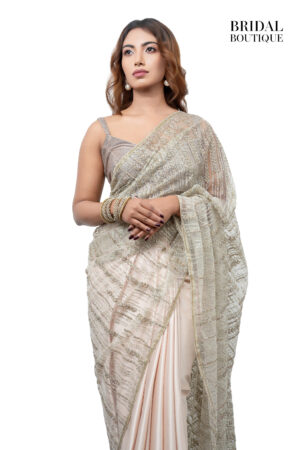 Pale Peach With Crystal Net