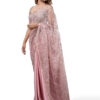 Blush Pink Silk With Crystal Net